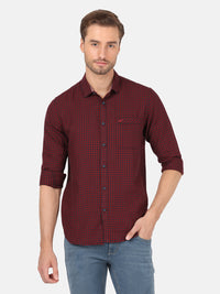 Maroon Checked Full Sleeve Shirt