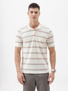 Regal Bar Stripe Polo T-Shirt In Cream