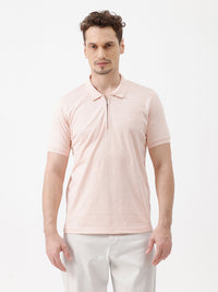 Apex Jaquard Polo T-Shirt In Light Pink