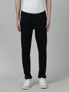 Casual Solid Slim Tapered Dark Navy Denim Jean