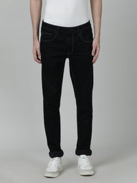 Dark Navy Solid Mid Rise Slim Tapered Jean