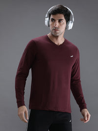 Wine Red Solid T-Shirt