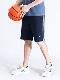 Solid Blue Comfort Fit Track Shorts