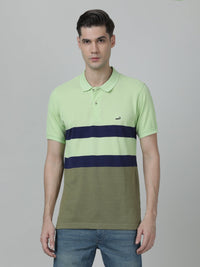 Striped Olive Green Polo T-Shirt
