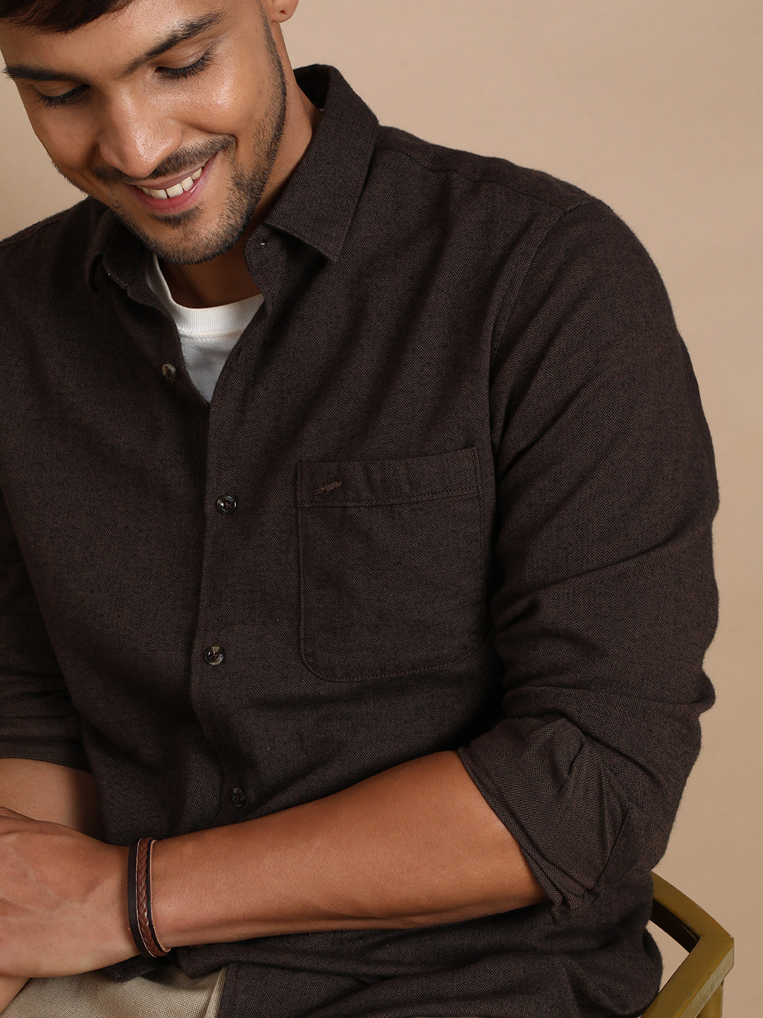 Herringbone Mild Brushed Shirt