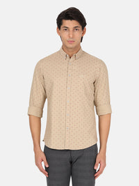 Brown Printed Full Sleeve Shirt
