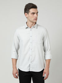 Grey Solid Full Sleeve 100% Cotton Shirt