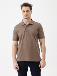 Luxedrape Solid Polo T-Shirt In Taupe