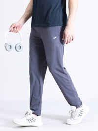 Solid Dark Grey Regular Fit Track Pant
