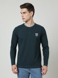 Green Solid Full Sleeve T-Shirt