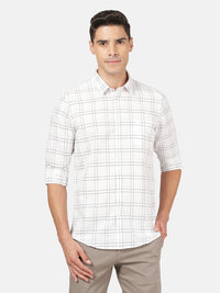 White Checked Full Sleeve Shirt