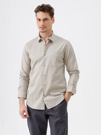 Mesh Weave Dobby Shirt Beige