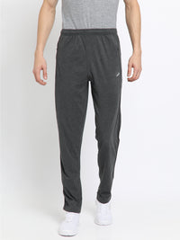 Solid Charcoal Melange Slim Fit Track Pant