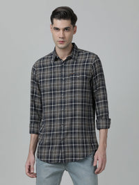 Brown Checked Full Sleeve Casual 100% Cotton Shirt