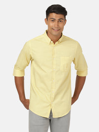 Lemon Yellow Solid Full Sleeve 100% Cotton Shirt