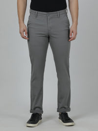 Dark Grey Casual Solid Slim Fit Trouser