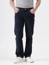 Crocodile Men's Dark Blue Cotton Blend Straight Fit Jeans - Full Length Mid Rise Waist