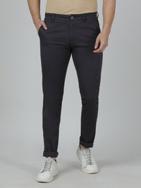 Dark Grey Casual Solid Trouser