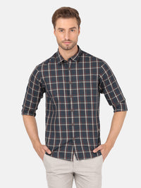 Vintage Blue Checked Full Sleeve Shirt