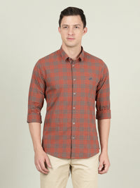 Red Checked Full Sleeve Casual Shirt