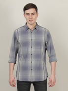 Crocodile Men Grey Regular Fit Casual Shirt