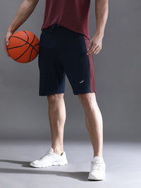Solid Blue Relax Fit Track Shorts