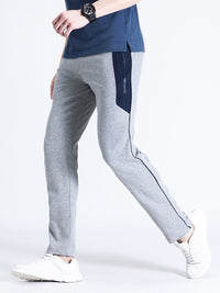 Solid Slim Fit Track Pant in Grey Melange