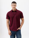 100% Cotton Textured Shirt Red