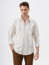 Crocodile Men's Cotton Blend Striped Comfort Fit Shirt with Full Sleeve