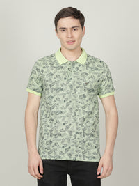 Butterfly Green Printed Polo T-Shirt