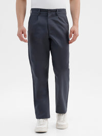 Men Dark Grey Comfort Fit Solid Trouser