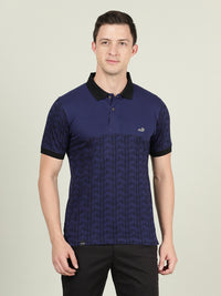 Blue Colourblocked Polo T-Shirt
