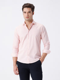 Geomentic Diamond Print Shirt Orange