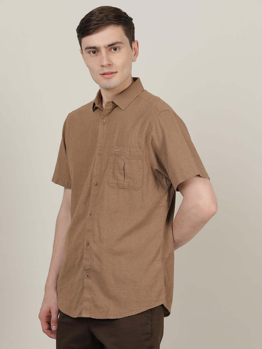 Crocodile Men Short Sleeve Cotton Shirt