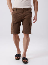 Garment Dyed Cargo Shorts In Brown