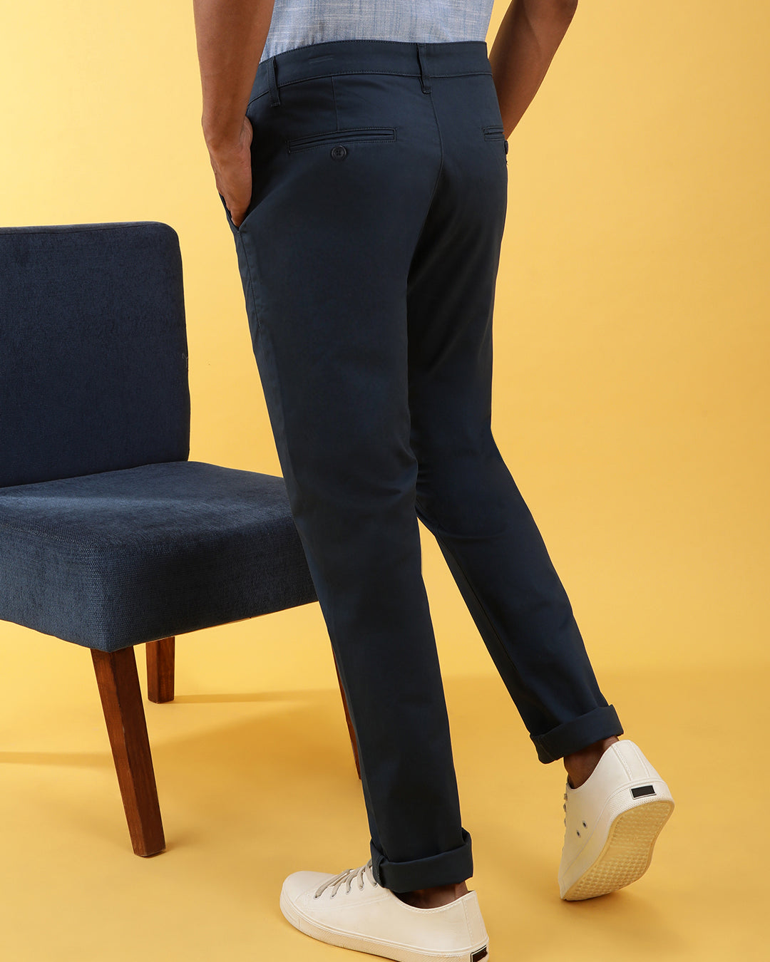Classic Stretch Navy Chino With Peached Fabric – Crocodile