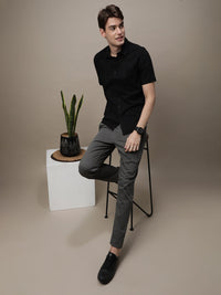 Black Solid Half Sleeve 100% Cotton Casual Shirt