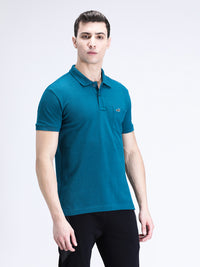 Blue Coral Solid Polo T-Shirt