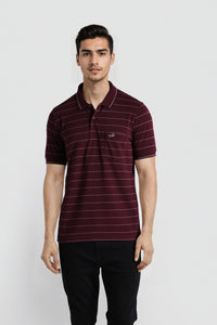 Fig Striated Edge Polo T-Shirt