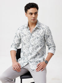 Water Colour Leaf Print Shirt