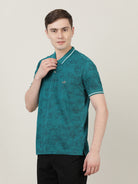 Crocodile Men Teal Casual T-Shirt