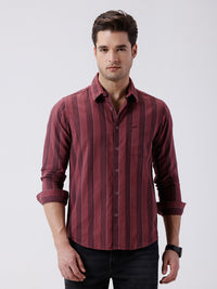 Men's Pure Cotton Bold Stripe Shirt With A Cozy Textured Finish