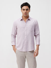 Rib Textured Cotton Shirt Light Purple