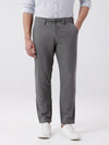 Man wearing a grey adjustable leisure trouser grey with casual styling on a gray background