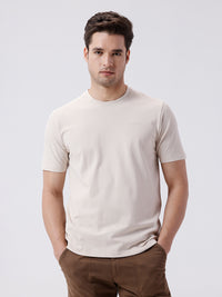 Classic Stretch Crewn Neck T-Shirt Beige
