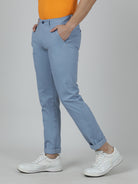 Crocodile Trim Fit Light Blue Trouser for Men