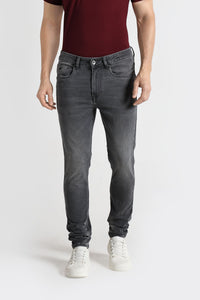 Light Grey Natural Faded Wash Jeans In Stretch Fabric