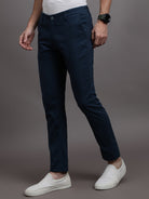 TEXTURED SLUB FABRIC CASUAL TROUSER