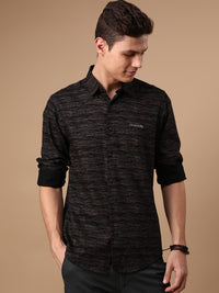 Printed Full Sleeve 100% Cotton Brown Shirt