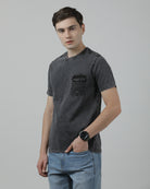 Casual Black T-Shirt Half Sleeve Slim Fit Jersey with Collar for Men